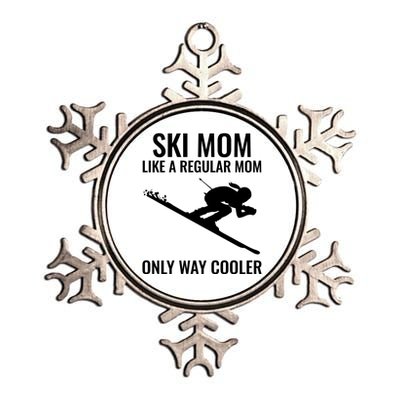 Ski Mom Skiing Gift Metallic Star Ornament