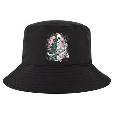 Sorta Merry Sorta Scary Funny Christmas Skeleton Bleached  Cool Comfort Performance Bucket Hat