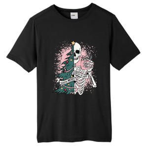 Sorta Merry Sorta Scary Funny Christmas Skeleton Bleached  Tall Fusion ChromaSoft Performance T-Shirt