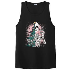 Sorta Merry Sorta Scary Funny Christmas Skeleton Bleached  PosiCharge Competitor Tank