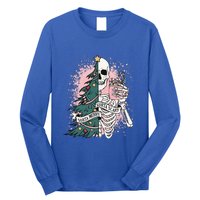 Sorta Merry Sorta Scary Funny Christmas Skeleton Bleached  Long Sleeve Shirt