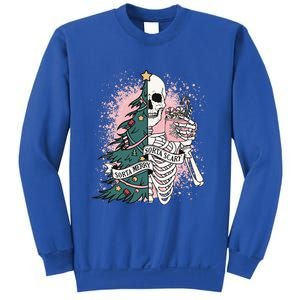 Sorta Merry Sorta Scary Funny Christmas Skeleton Bleached  Sweatshirt