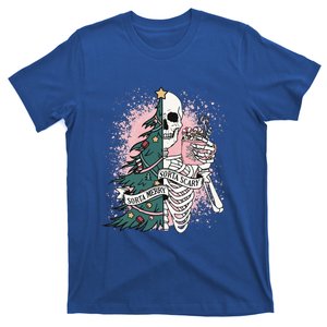 Sorta Merry Sorta Scary Funny Christmas Skeleton Bleached  T-Shirt