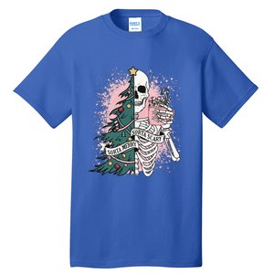 Sorta Merry Sorta Scary Funny Christmas Skeleton Bleached  Tall T-Shirt