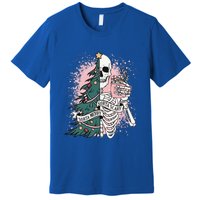 Sorta Merry Sorta Scary Funny Christmas Skeleton Bleached  Premium T-Shirt