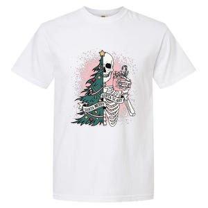 Sorta Merry Sorta Scary Funny Christmas Skeleton Bleached  Garment-Dyed Heavyweight T-Shirt