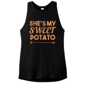 Shes My Sweet Potato Gift I Yam Matching Thanksgiving Gift Ladies PosiCharge Tri-Blend Wicking Tank