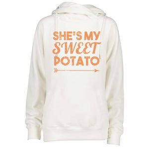 Shes My Sweet Potato Gift I Yam Matching Thanksgiving Gift Womens Funnel Neck Pullover Hood