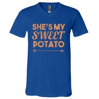 Shes My Sweet Potato Gift I Yam Matching Thanksgiving Gift V-Neck T-Shirt