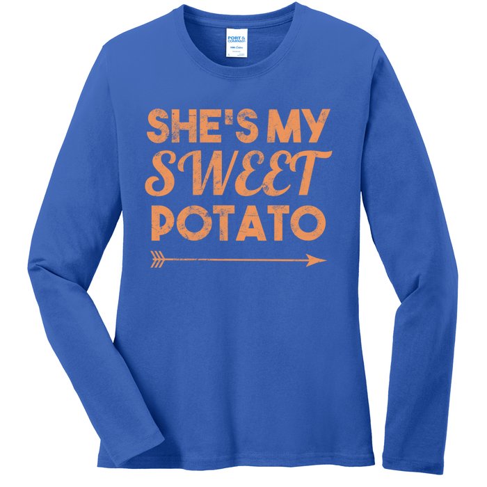 Shes My Sweet Potato Gift I Yam Matching Thanksgiving Gift Ladies Long Sleeve Shirt