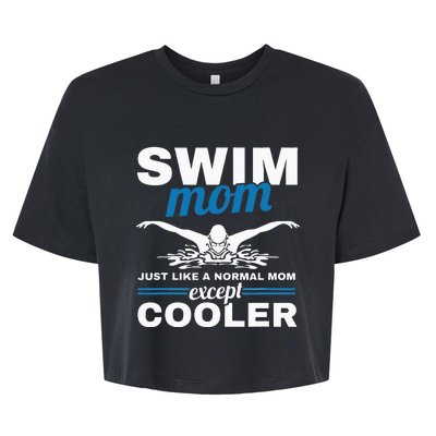 Swimmer Mother Swimming  Swim Mom Like A Normal Mom Bella+Canvas Jersey Crop Tee