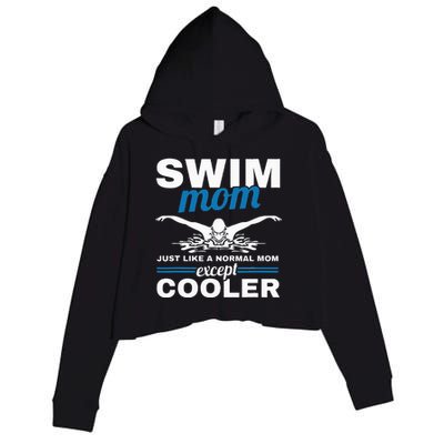 Swimmer Mother Swimming  Swim Mom Like A Normal Mom Crop Fleece Hoodie