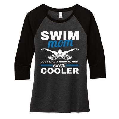 Swimmer Mother Swimming  Swim Mom Like A Normal Mom Women's Tri-Blend 3/4-Sleeve Raglan Shirt