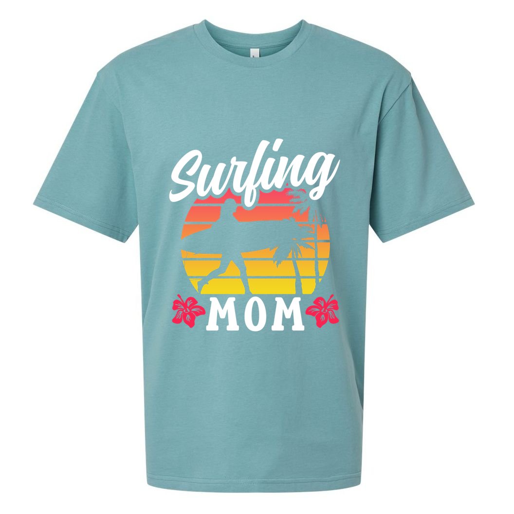 Surfing Mom Sayings Surfboard Surfer Surf Mother Mommy Mama Gift Sueded Cloud Jersey T-Shirt