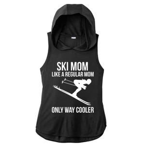 Ski Mom Skiing Gift Ladies PosiCharge Tri-Blend Wicking Draft Hoodie Tank