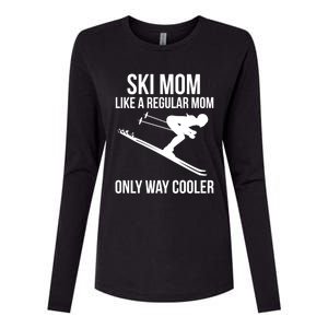 Ski Mom Skiing Gift Womens Cotton Relaxed Long Sleeve T-Shirt