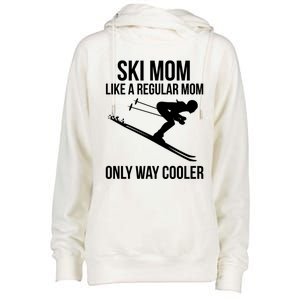 Ski Mom Skiing Gift Womens Funnel Neck Pullover Hood