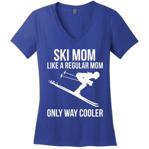 Ski Mom Skiing Gift Women's V-Neck T-Shirt