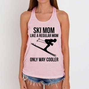 Ski Mom Skiing Gift Women's Knotted Racerback Tank