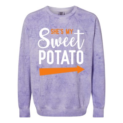 Shes My Sweet Potato Yam Couple Halloween Gift Colorblast Crewneck Sweatshirt