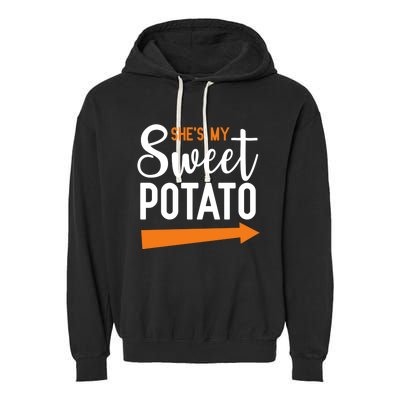 Shes My Sweet Potato Yam Couple Halloween Gift Garment-Dyed Fleece Hoodie