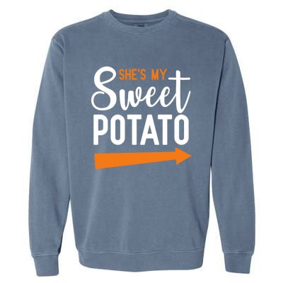 Shes My Sweet Potato Yam Couple Halloween Gift Garment-Dyed Sweatshirt