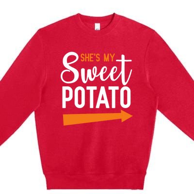 Shes My Sweet Potato Yam Couple Halloween Gift Premium Crewneck Sweatshirt