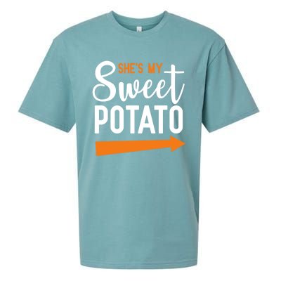 Shes My Sweet Potato Yam Couple Halloween Gift Sueded Cloud Jersey T-Shirt