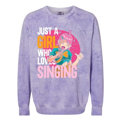 Singing | Musician Singer | Just A Girl Who Loves Singing Colorblast Crewneck Sweatshirt