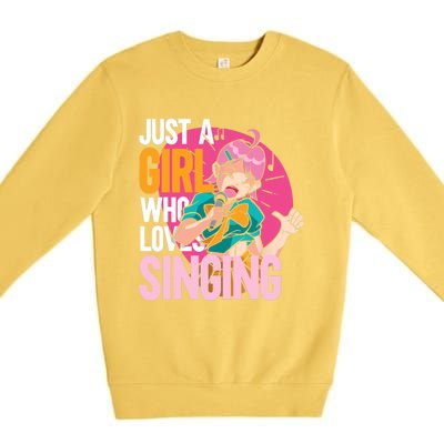 Singing | Musician Singer | Just A Girl Who Loves Singing Premium Crewneck Sweatshirt