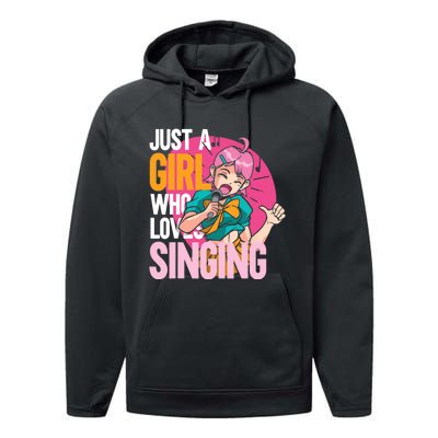 Singing | Musician Singer | Just A Girl Who Loves Singing Performance Fleece Hoodie