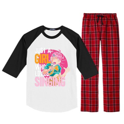 Singing | Musician Singer | Just A Girl Who Loves Singing Raglan Sleeve Pajama Set