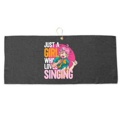 Singing | Musician Singer | Just A Girl Who Loves Singing Large Microfiber Waffle Golf Towel