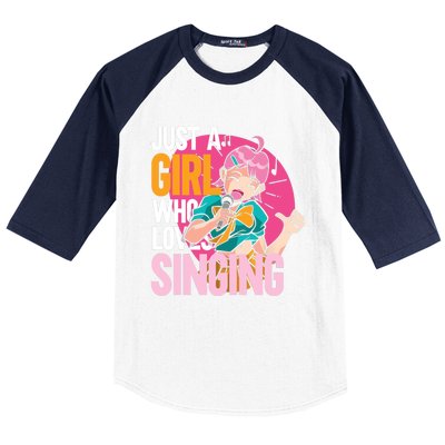 Singing | Musician Singer | Just A Girl Who Loves Singing Baseball Sleeve Shirt