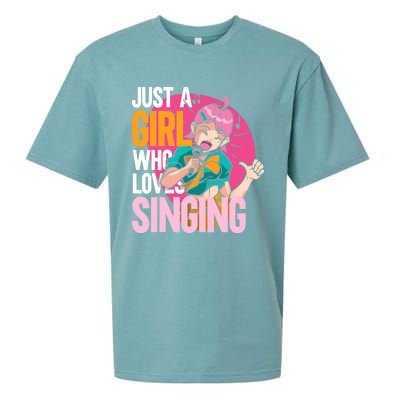 Singing | Musician Singer | Just A Girl Who Loves Singing Sueded Cloud Jersey T-Shirt