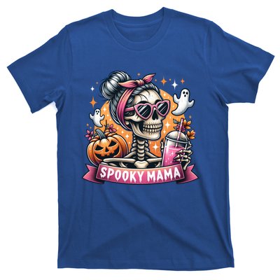 Spooky Mama Skeleton Mom Coffee Jack O Lantern Halloween Gift T-Shirt