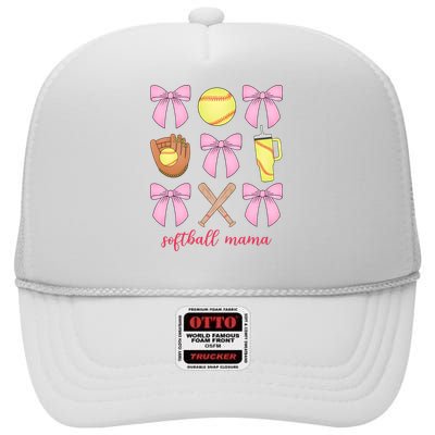 Softball Mama Sport Mom High Crown Mesh Back Trucker Hat