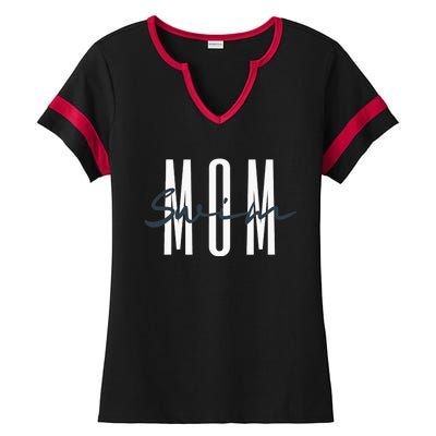 Swim Mom Swim Mama Swim Team Swimmers Mother Ladies Halftime Notch Neck Tee