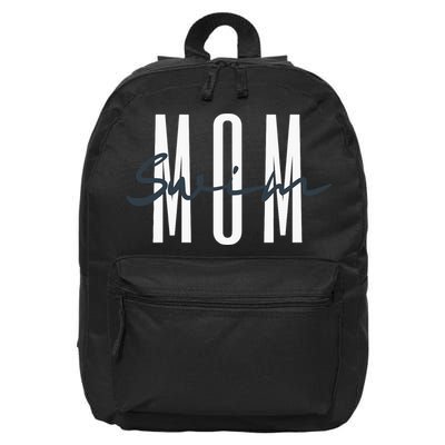 Swim Mom Swim Mama Swim Team Swimmers Mother 16 in Basic Backpack