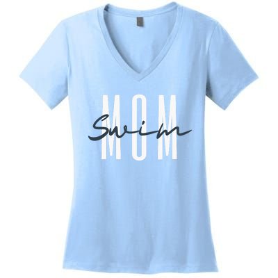 Swim Mom Swim Mama Swim Team Swimmers Mother Women's V-Neck T-Shirt