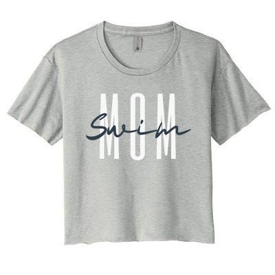 Swim Mom Swim Mama Swim Team Swimmers Mother Women's Crop Top Tee