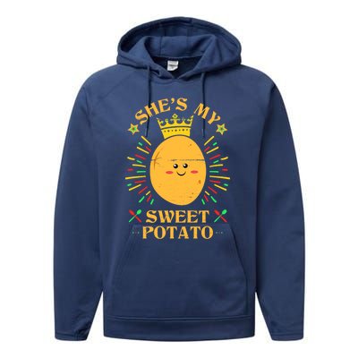 Shes My Sweet Potato I Yam Funny Thanksgiving Couples Gift Performance Fleece Hoodie