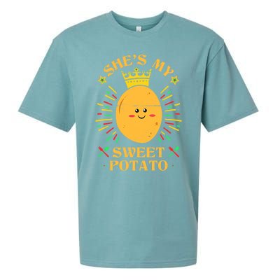 Shes My Sweet Potato I Yam Funny Thanksgiving Couples Gift Sueded Cloud Jersey T-Shirt