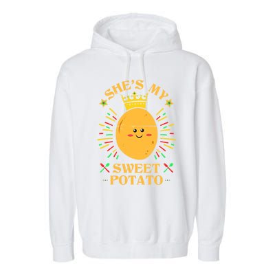 Shes My Sweet Potato I Yam Funny Thanksgiving Couples Gift Garment-Dyed Fleece Hoodie