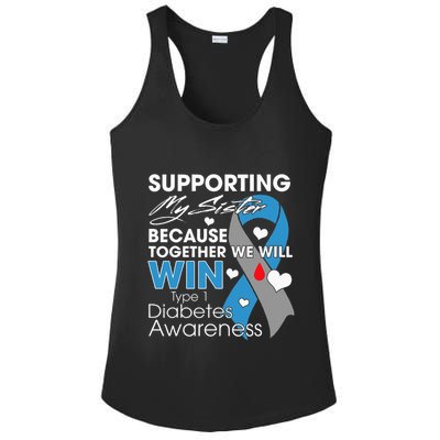 Supporting My Sister T1D Diabetic Type 1 Diabetes Awareness Ladies PosiCharge Competitor Racerback Tank