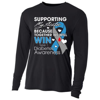 Supporting My Sister T1D Diabetic Type 1 Diabetes Awareness Cooling Performance Long Sleeve Crew