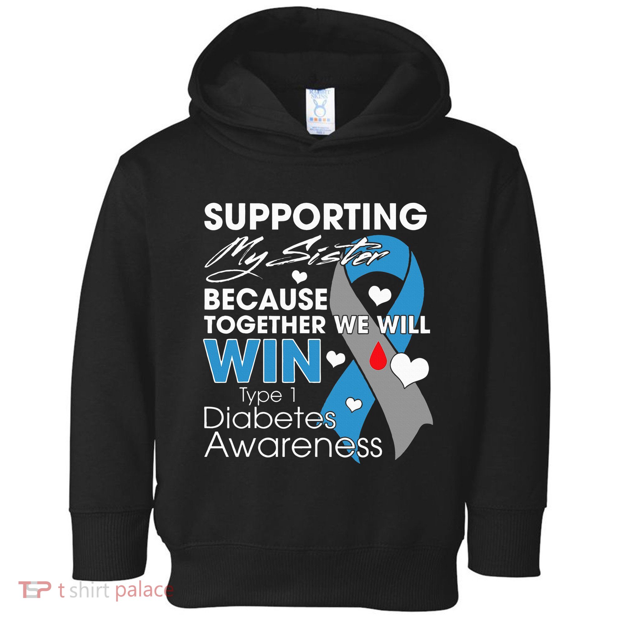 Supporting My Sister T1D Diabetic Type 1 Diabetes Awareness Toddler Hoodie