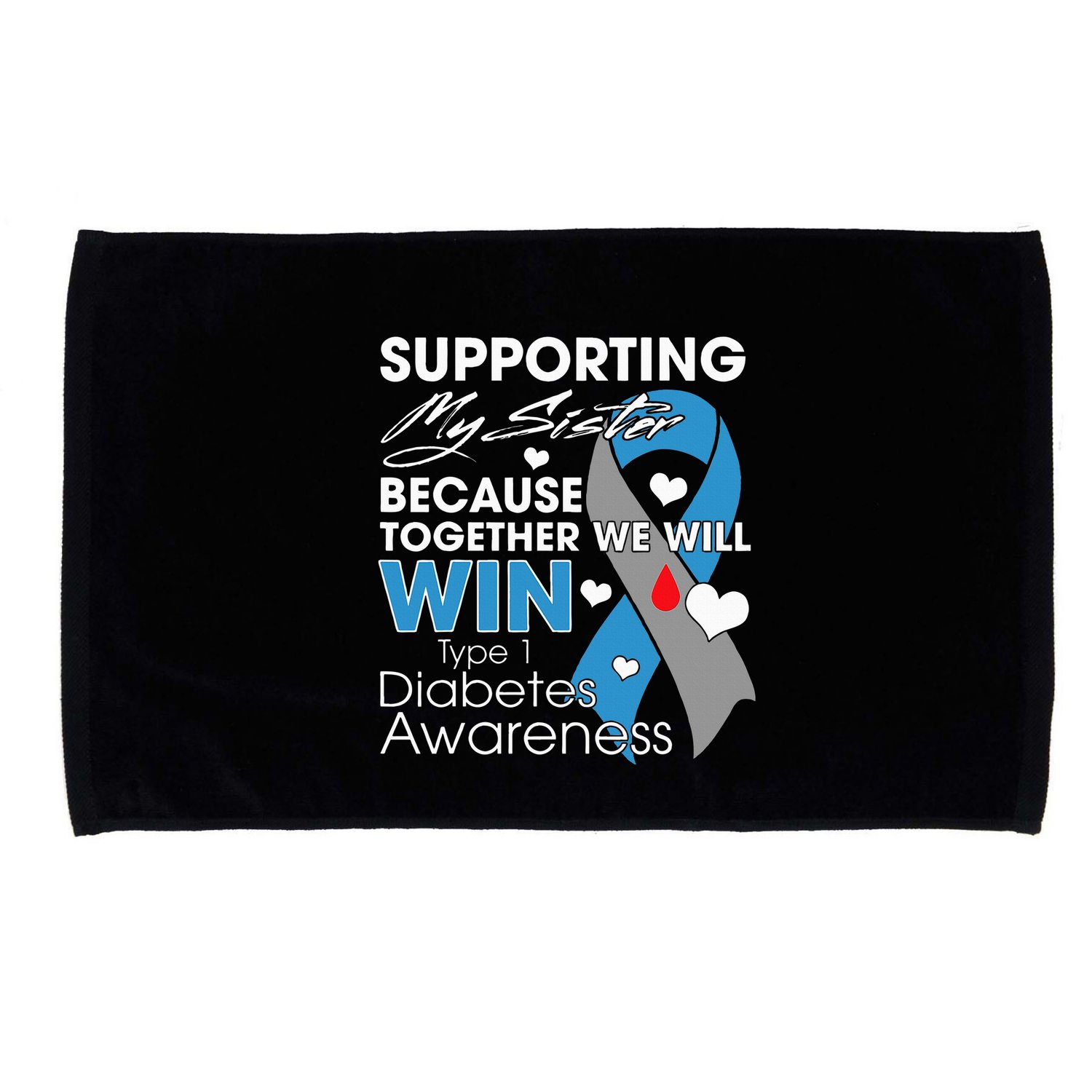 Supporting My Sister T1D Diabetic Type 1 Diabetes Awareness Microfiber Hand Towel