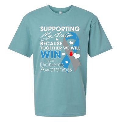 Supporting My Sister T1D Diabetic Type 1 Diabetes Awareness Sueded Cloud Jersey T-Shirt