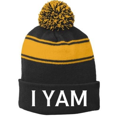 SheS My Sweet Potato I Yam Set Couples Thanksgiving Fun Stripe Pom Pom Beanie